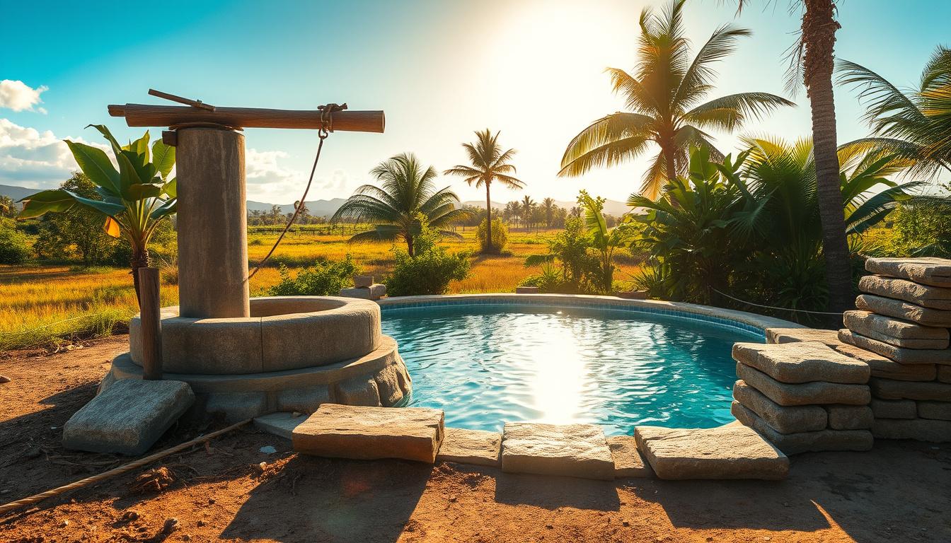 Quais os melhores insumos para construir poços e piscinas na região?